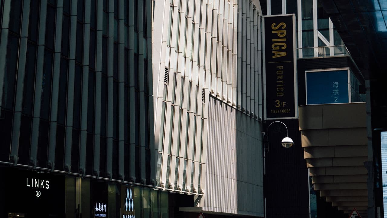 People walking along a city street