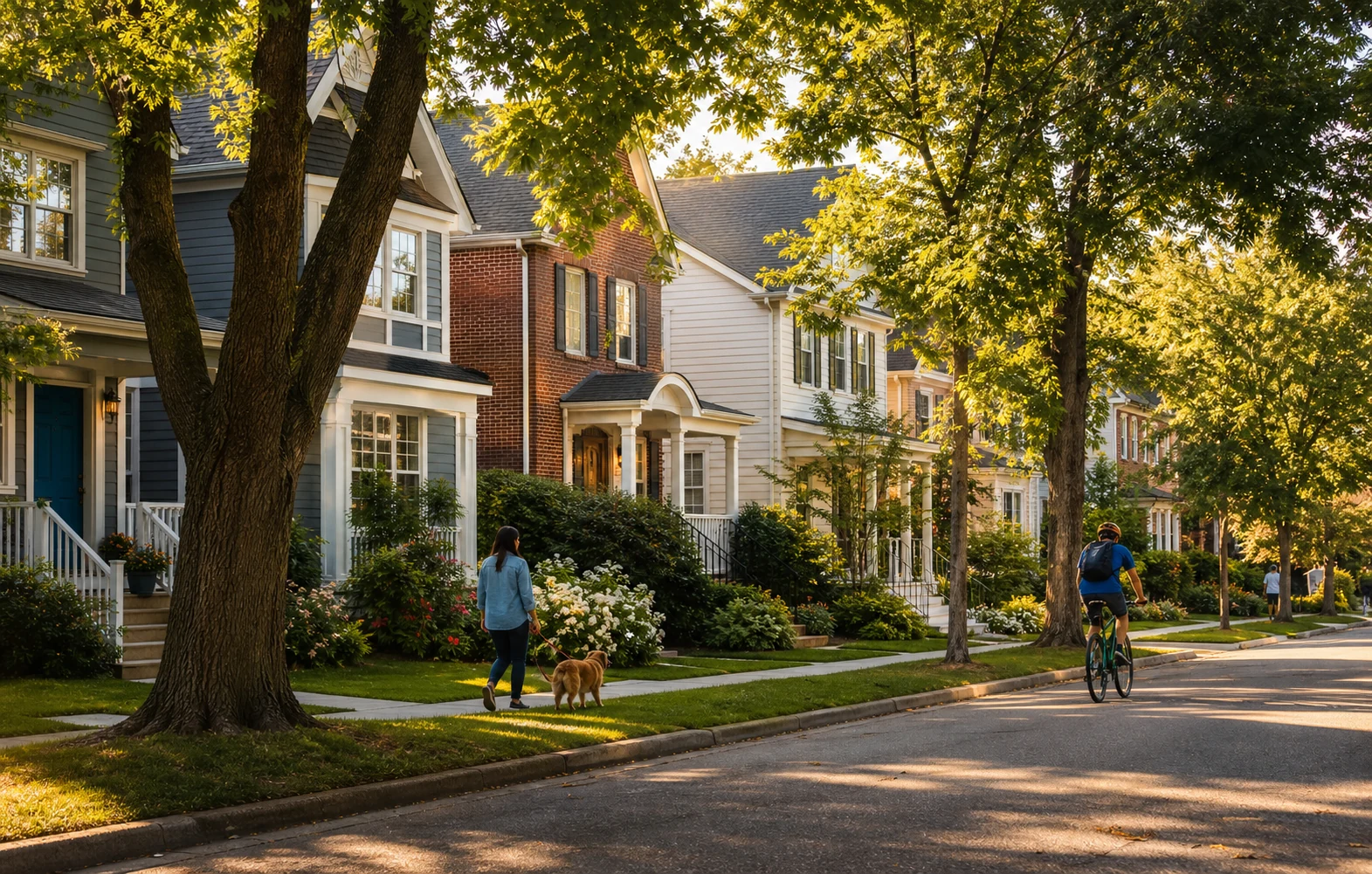 A welcoming tree lined neighborhood